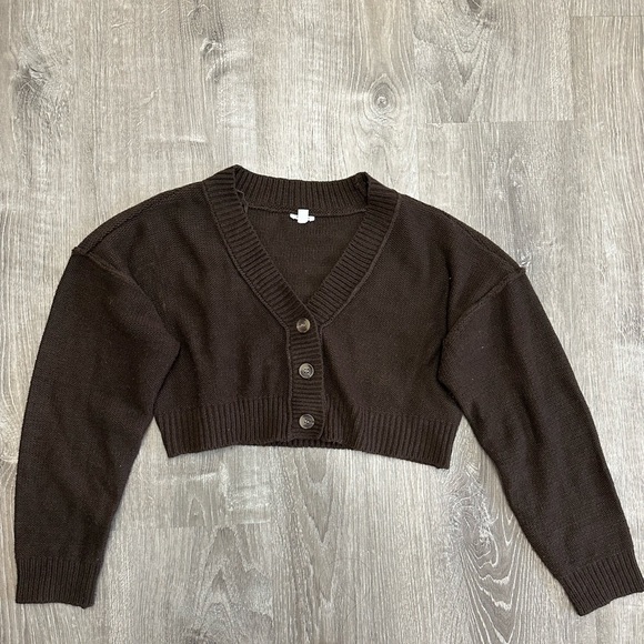 Garage Brown Cropped Jenna Cardigan S - Picture 2 of 5